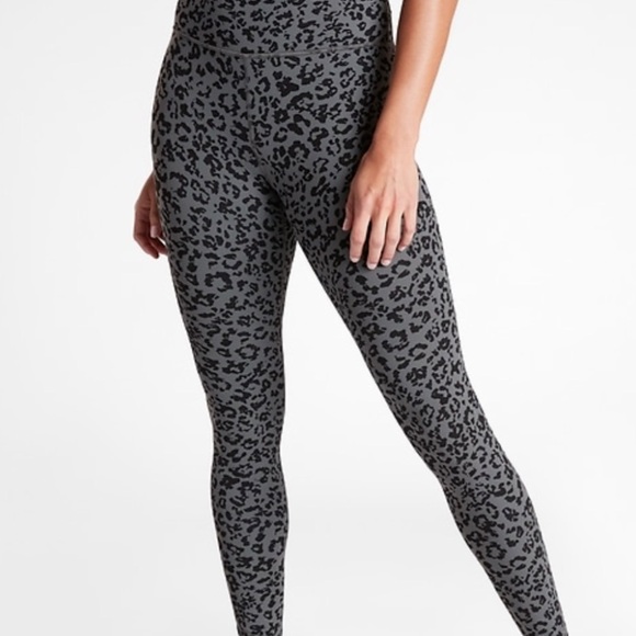 Athleta Black Leopard Elation Ultra High Rise Tights S - Picture 7 of 10